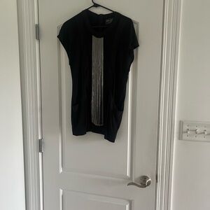 Zara Black Blouse with Silver Detail